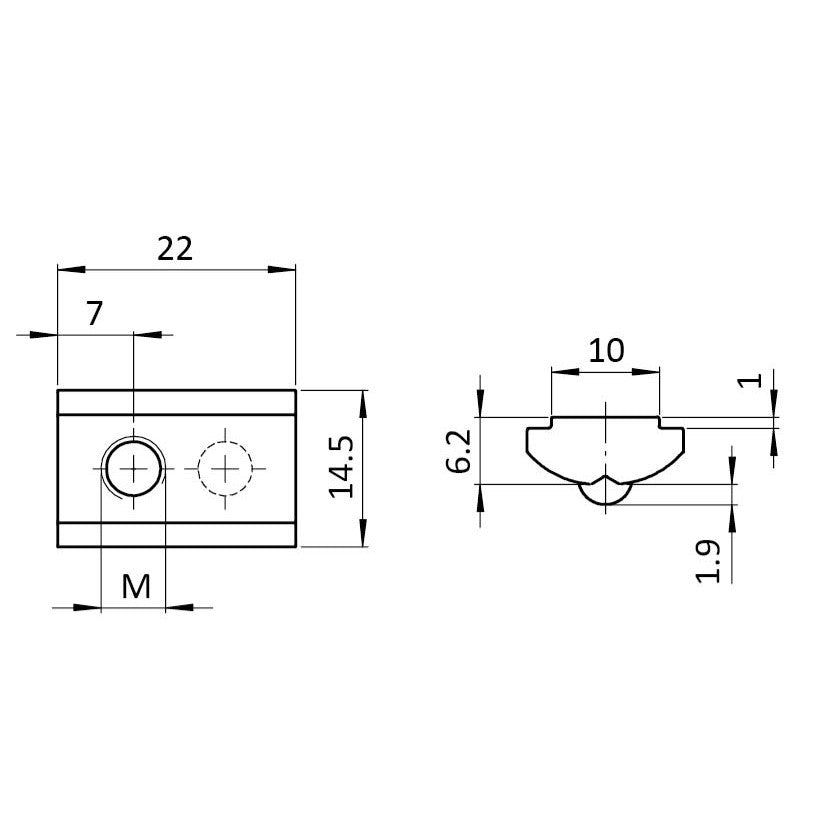 Spårmutter M8 för spår 10 mm FA-096128