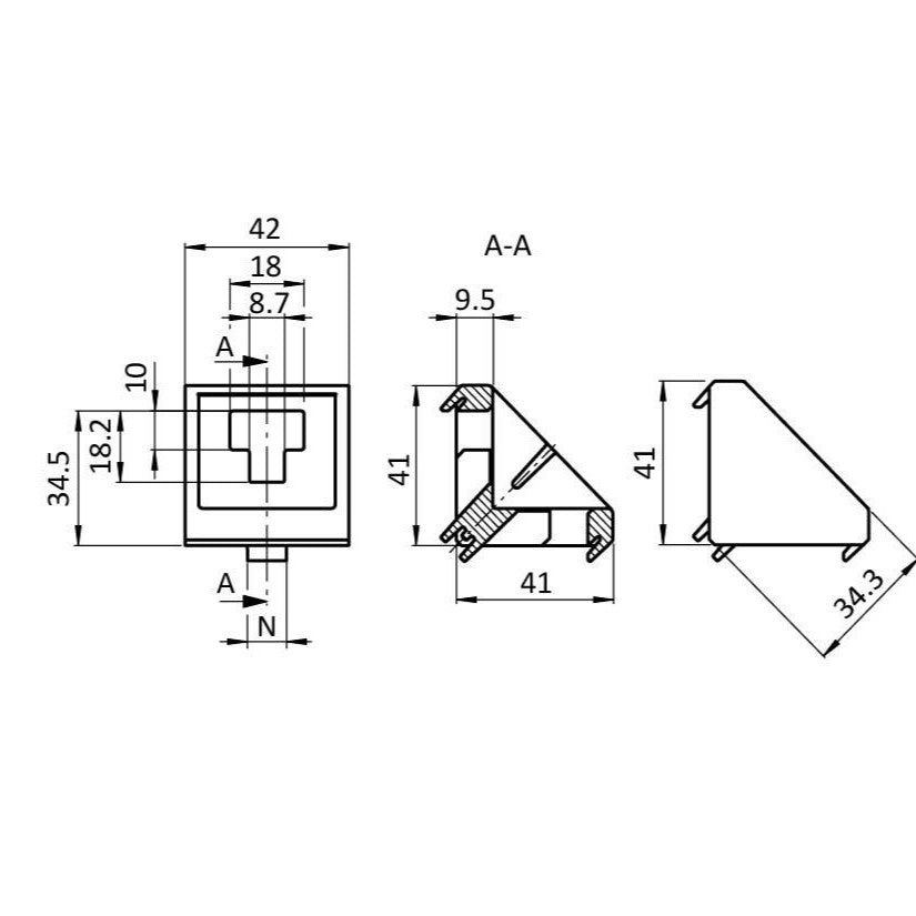 Connection Angle 90° FA-093W423N10