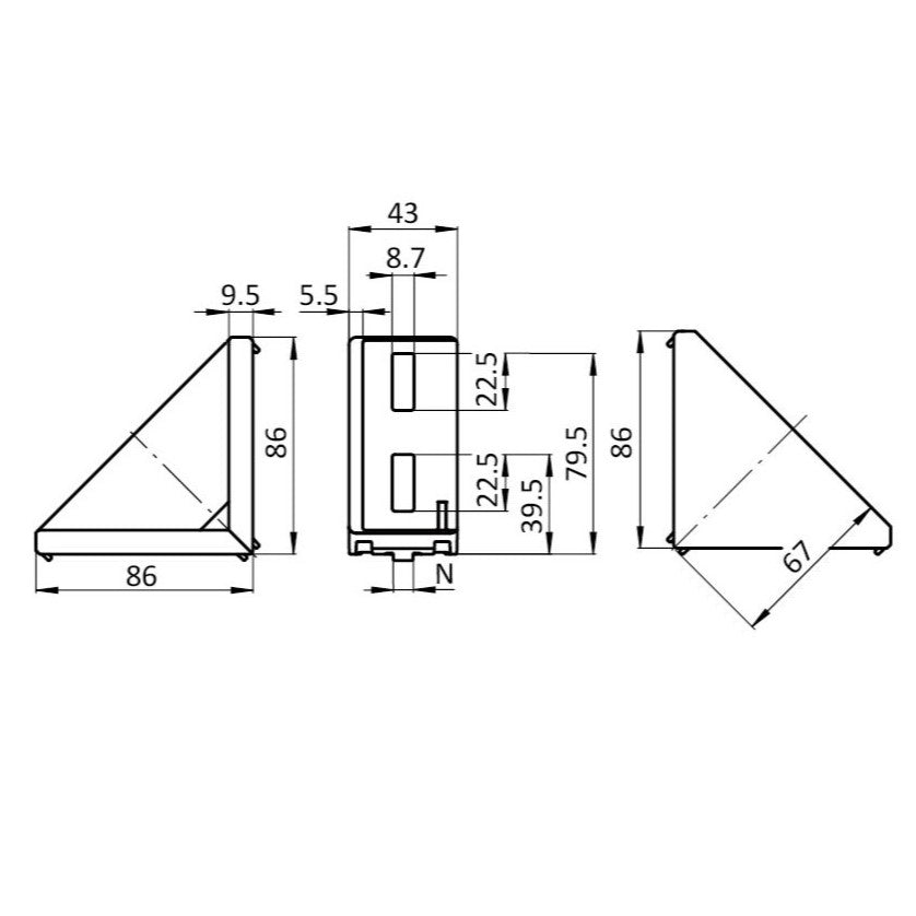 Connection Angle 90° FA-093W451N10