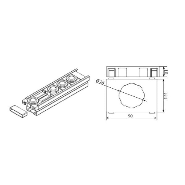 Cage for ball or brush insert ACY-D24 CAGE