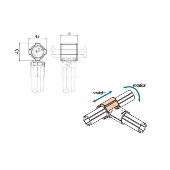 Slide bush rotatable, short AH-540