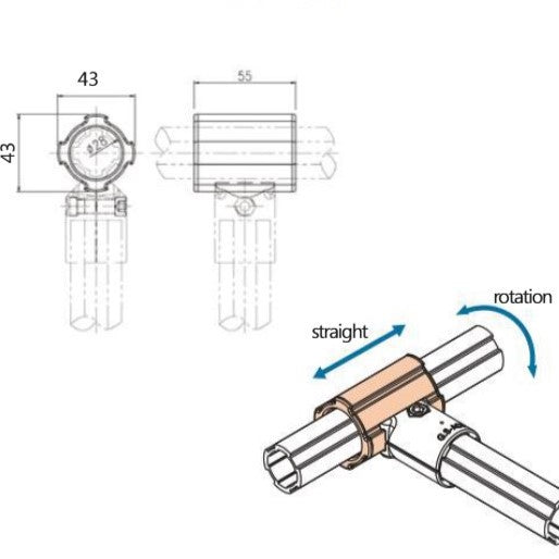 Slide bush rotatable, long AH-555