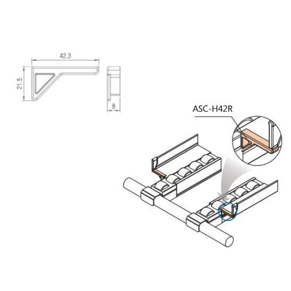 Horizontal Safety Cap Right ASC-H42R