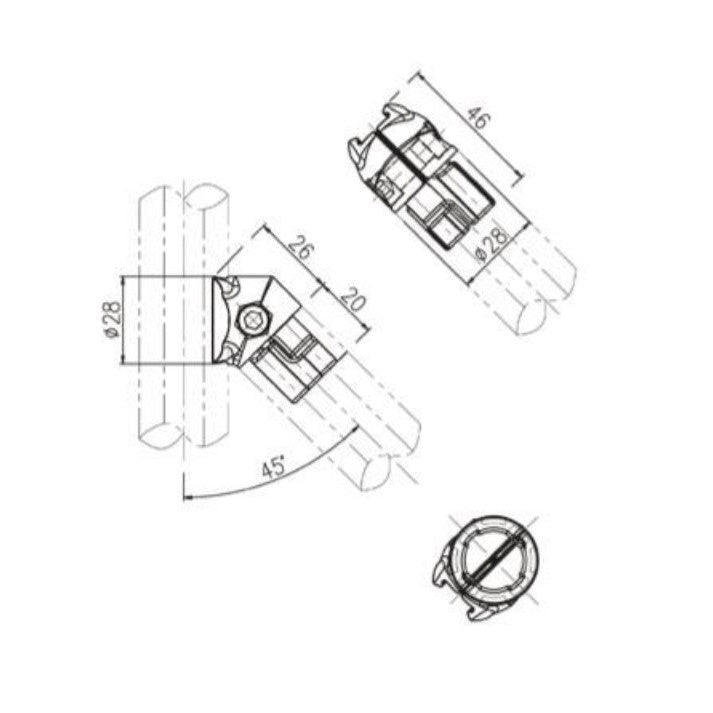 Angle Internal Clamping Joint B-013L