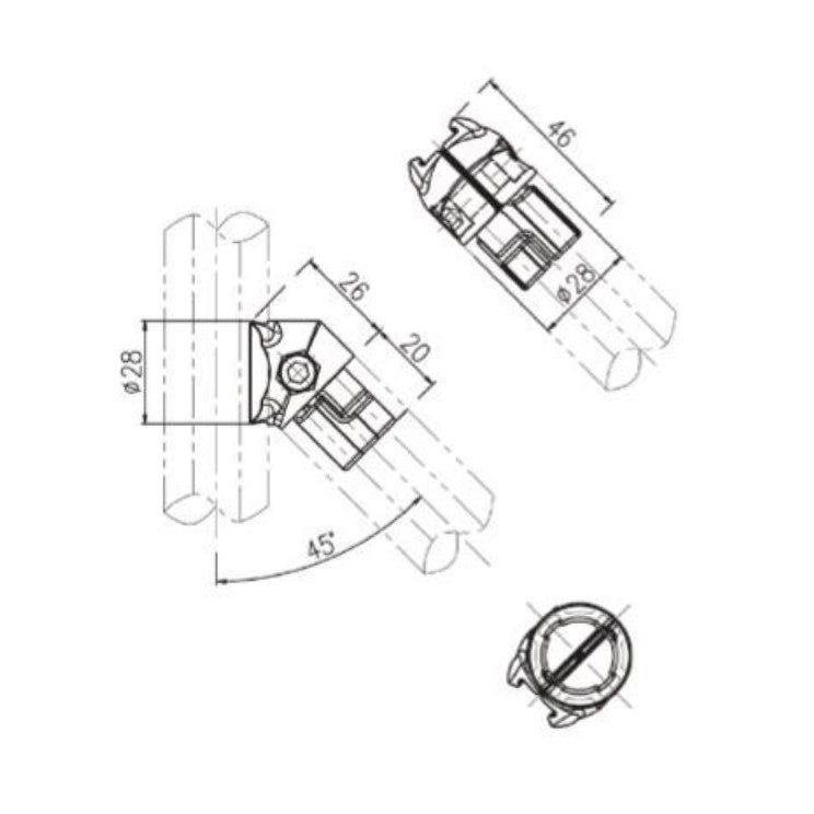Angle Internal Clamping Joint B-013R