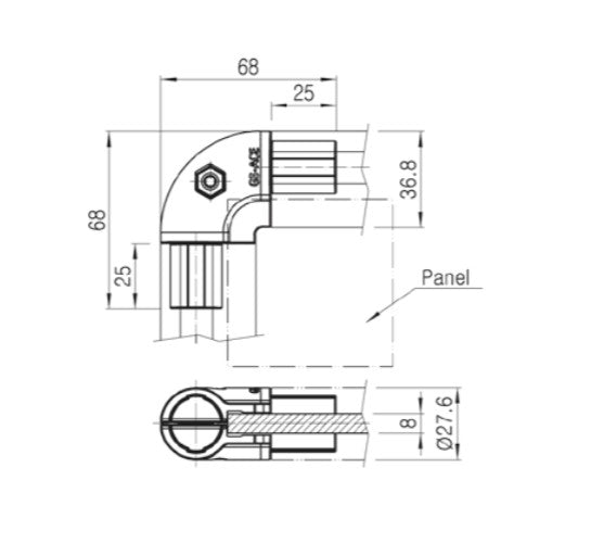Angle Internal Clamping Joint B-090