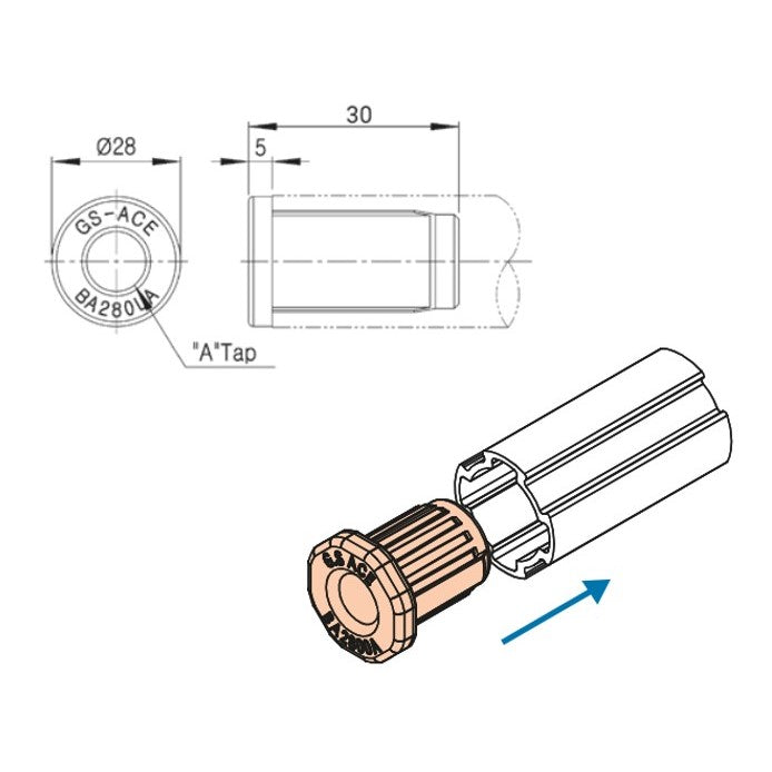 Drive In bush for Alu M12 BA2800B