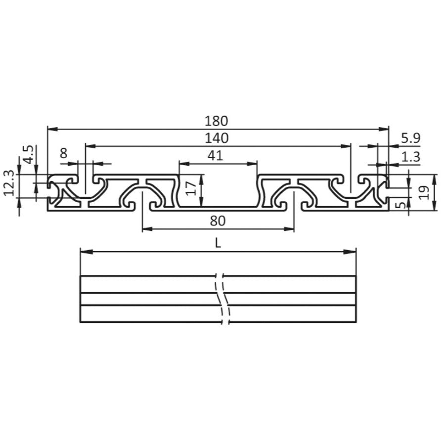 Guiding Rail FIFO 1800 mm