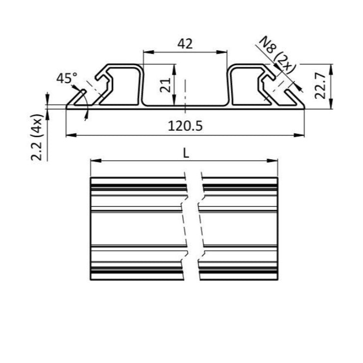 FIFO Monorail Rail 40 1200 mm