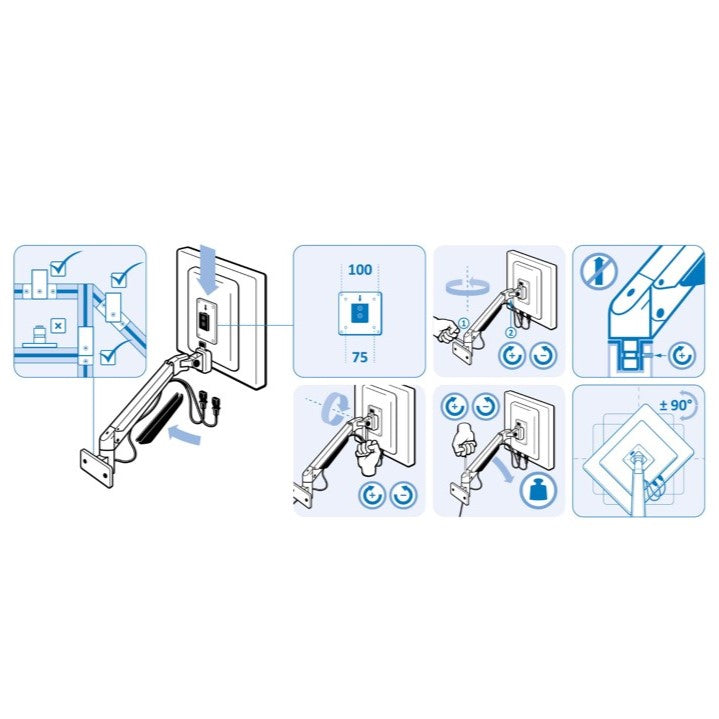 Monitor support 4-axis