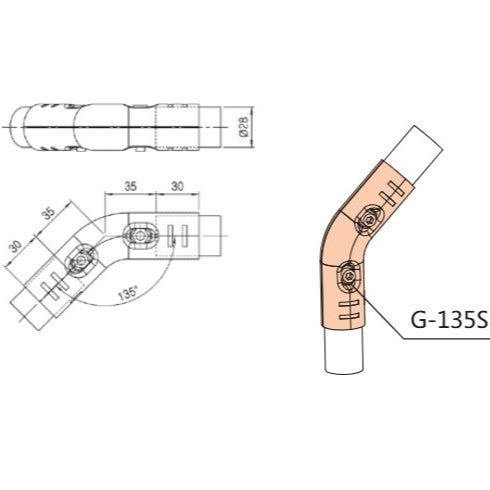 Set of Angle Joints GA-135S