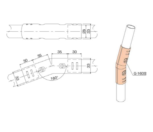 Set of Angle Joints GA-160S WZ