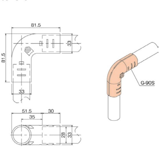 Set of Angle Joints GA-90S