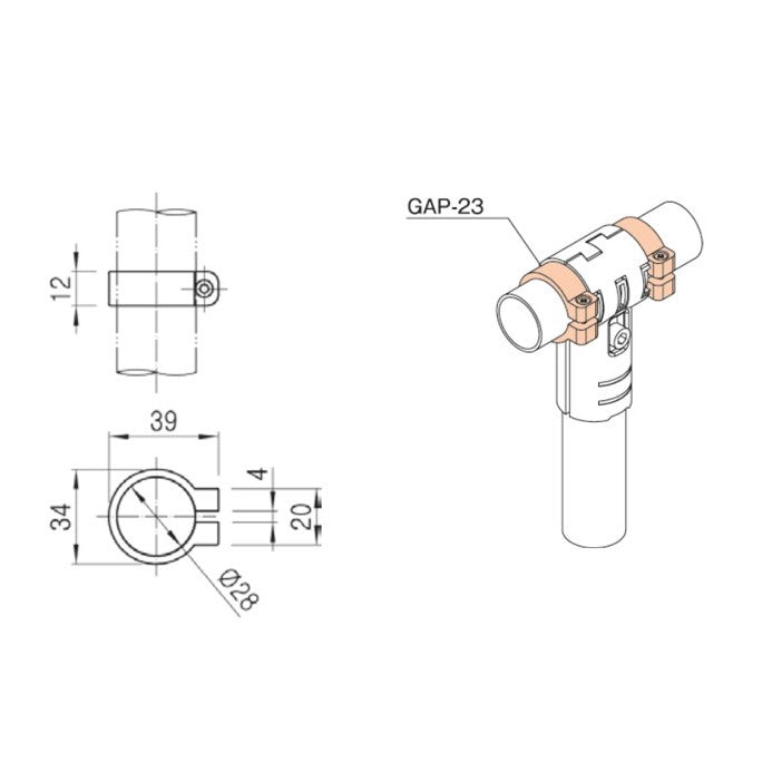 Plastic holder GAP-23 B