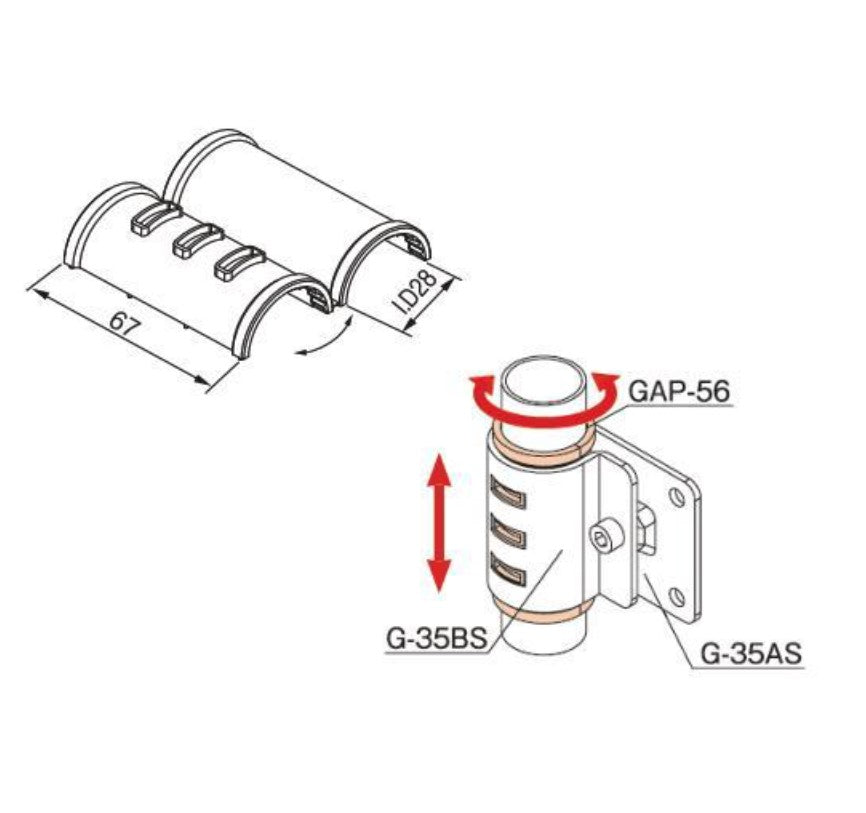 Pivoting joint GAP-44