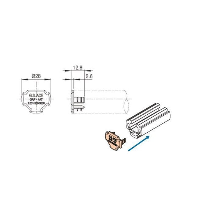 Cover Cap for slot pipe GAP-4AT