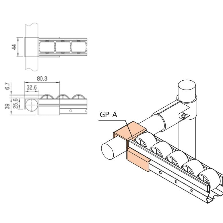 Serie 40  Roller Track Mount GP-A