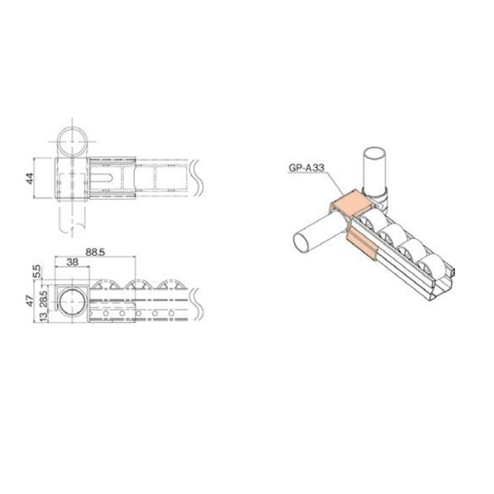 Serie 40 Roller Track Mount GP-A-33