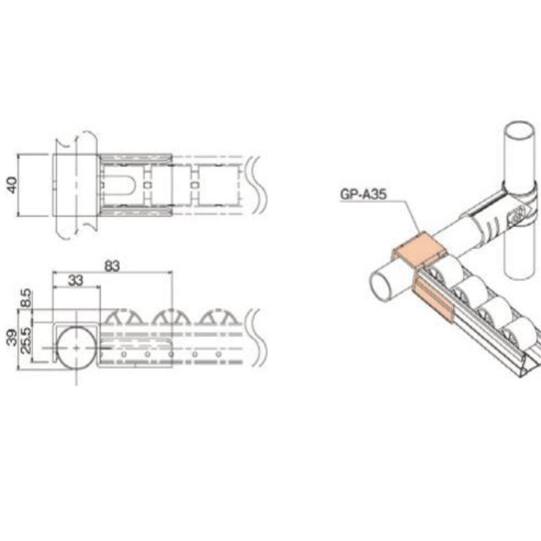 Serie 35 Roller Track Mount GP-A35