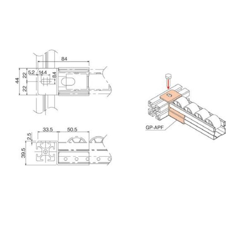 Serie 40 Roller Track Mount GP-APF