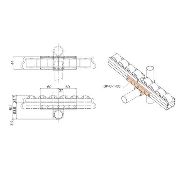 Serie 40 Roller Track Connection GP-C -1