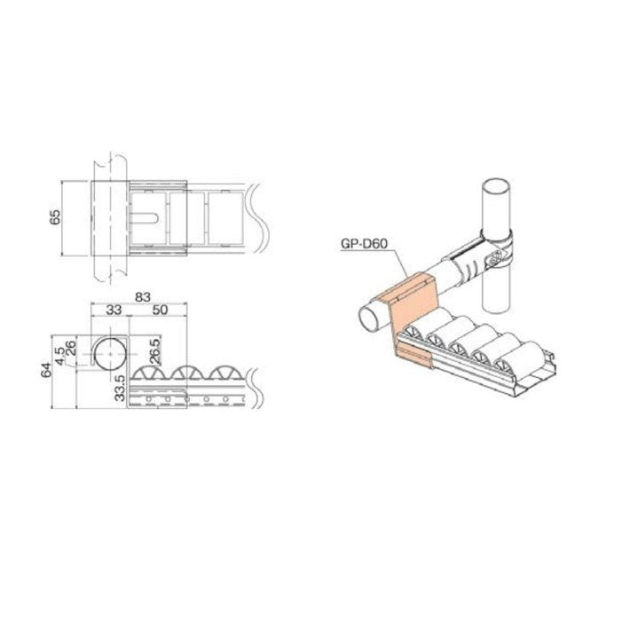 Serie 60  Roller Track Mount GP-D60