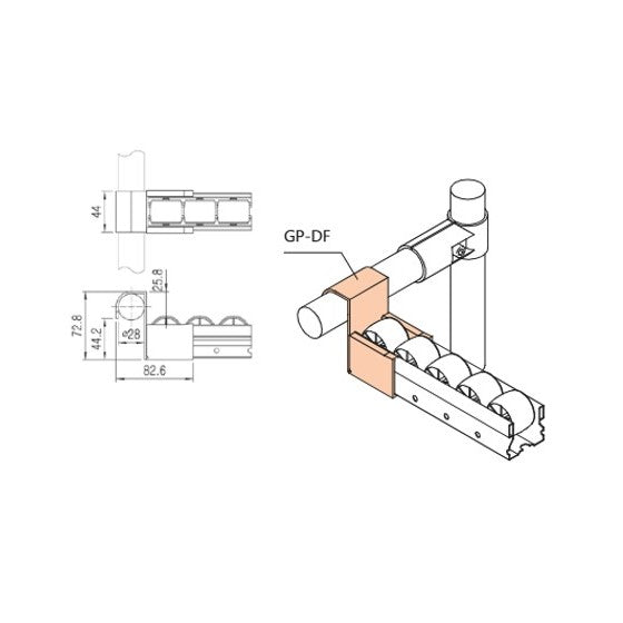 Serie 40 Roller Track Mount GP-DF
