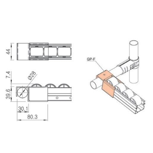 Serie 40 Roller Track Mount GP-F