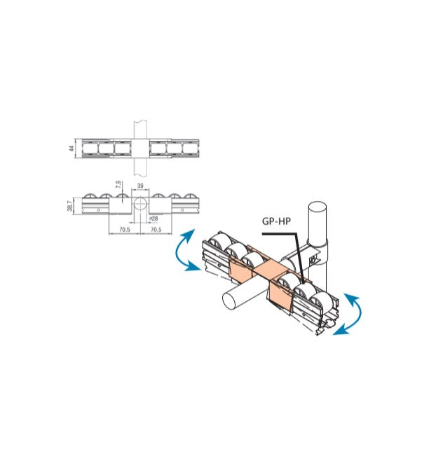 Series 40 Roller Track Connection GP-HN