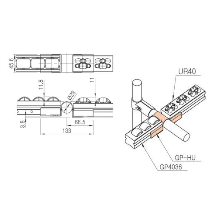 Serie 40 Roller Track Center GP-HU