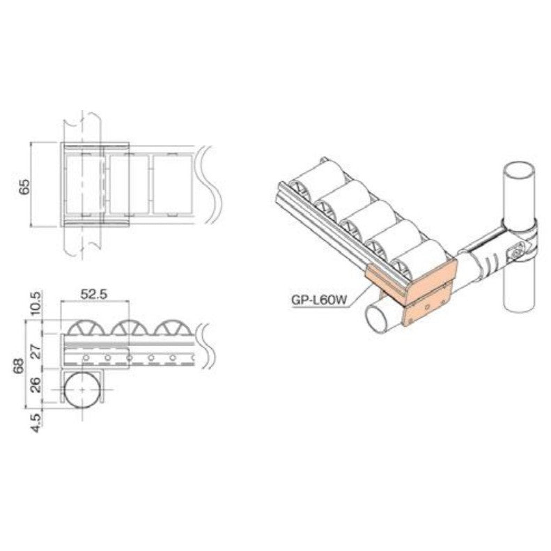 Serie 60  Roller Track Mount GP-L60W