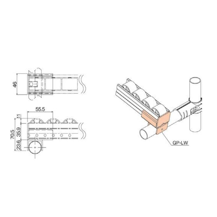 Serie 40 Roller Track Mount GP-LW