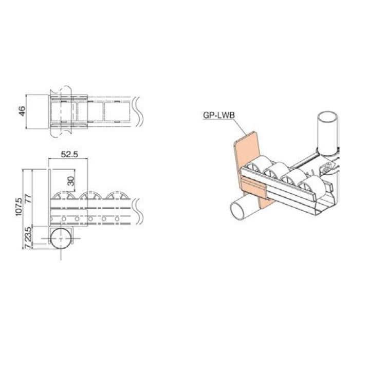 Serie 40 Roller Track Stop GP-LWB