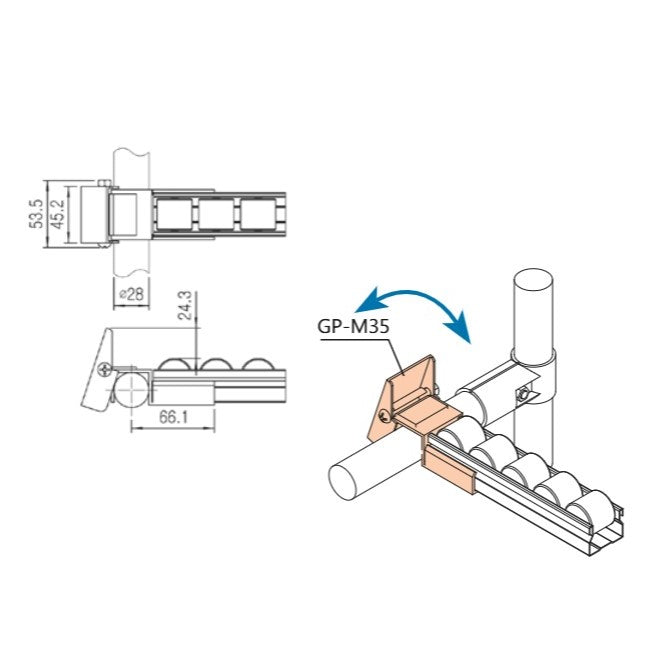 Serie 35 Roller Track Mount GP-M35