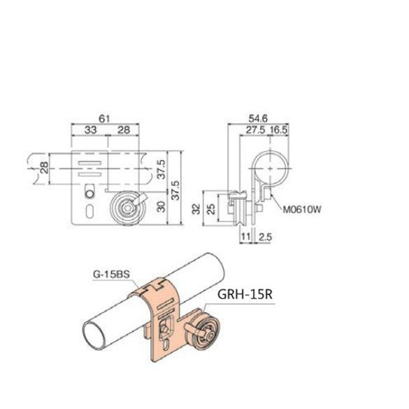 Vajersystems hållare GRV-15L WZ SET