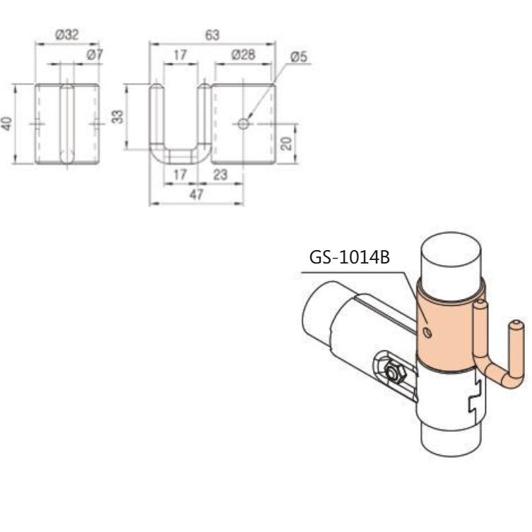 Hook with adaption to the pipe GS-1014B