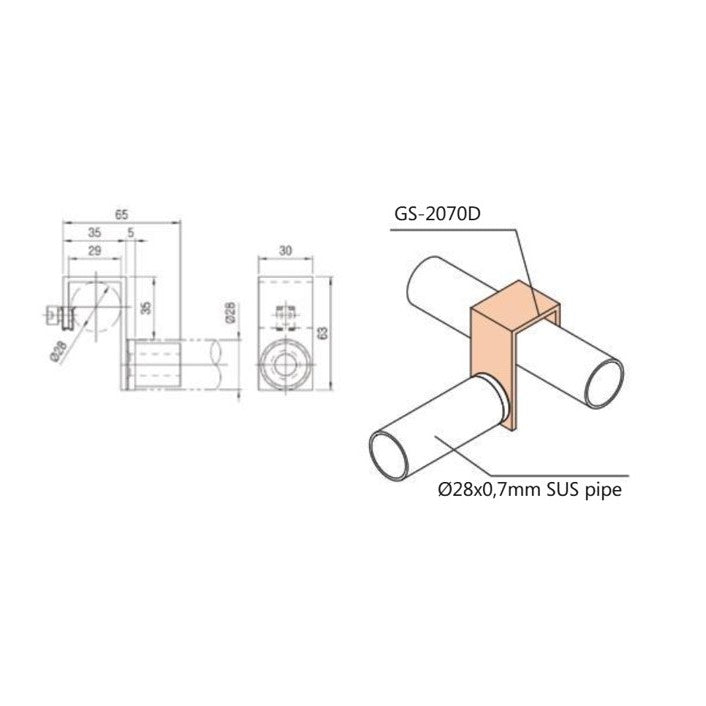 End piece mount GS-2070D