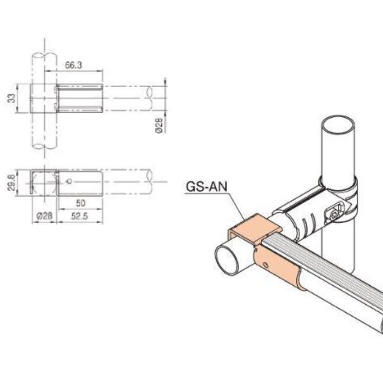 Slide pipe beacket GS-A