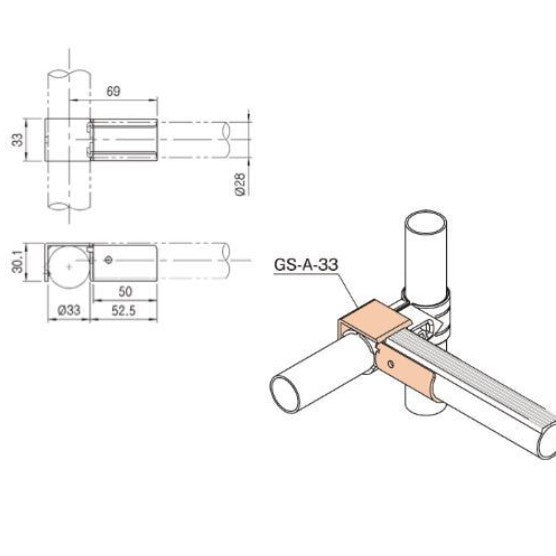 Slide pipe beacket GS-A-33