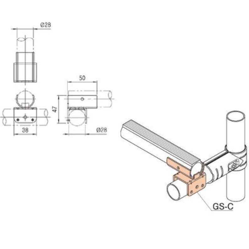 Slide pipe beacket GS-C