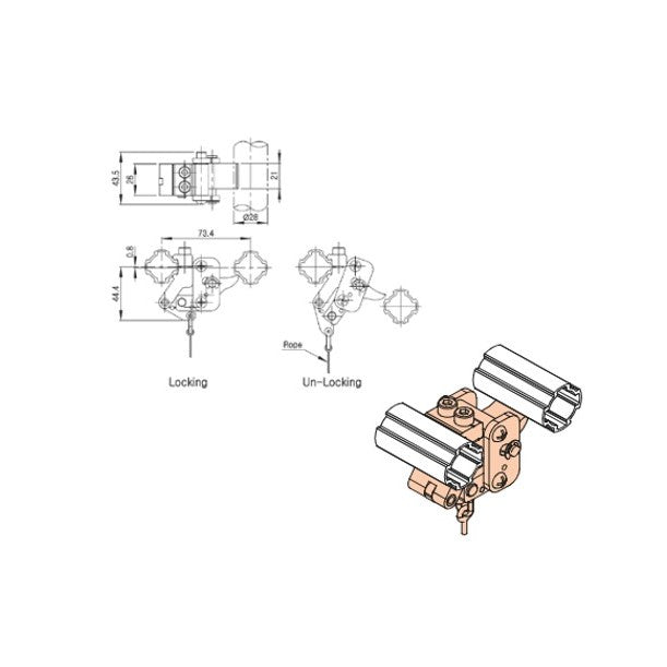 Hub Locking, single direction, detachable LAD-A
