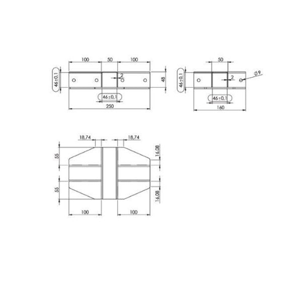 Korsningskonsol 45x45 MC-CR