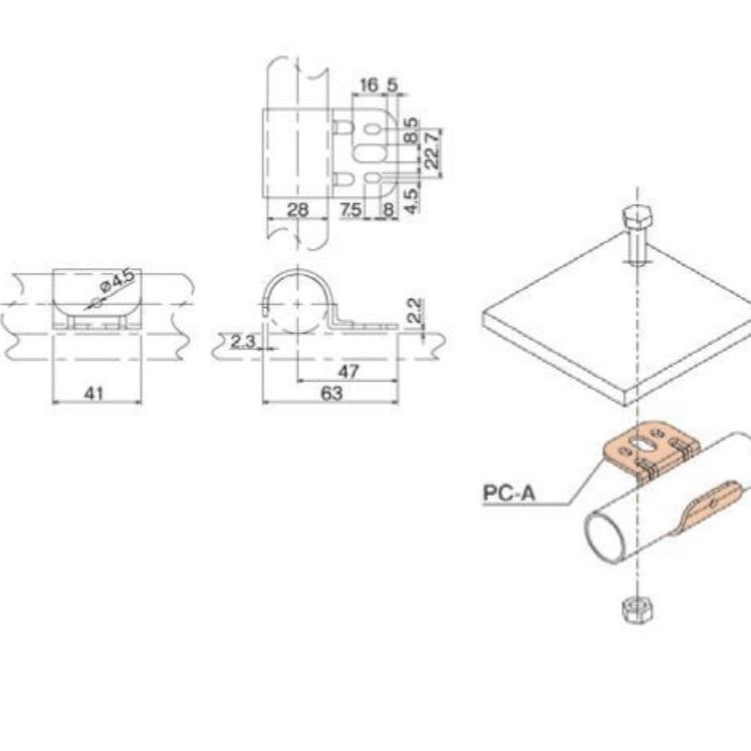 Pipe clamp single fixing PC-A