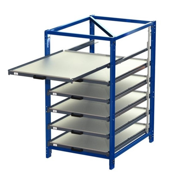 Industrial bureau with 3 shelves and pull-out 70% 200kg S22-113-0