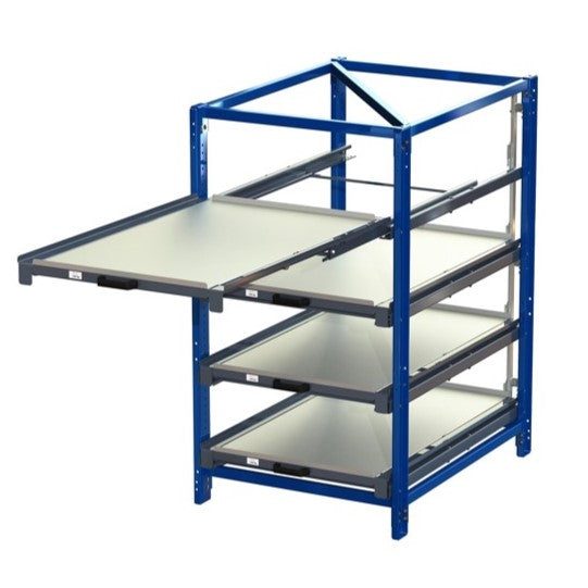 Industrial bureau with 3 shelves and pull-out 70% 200kg S22-113-0