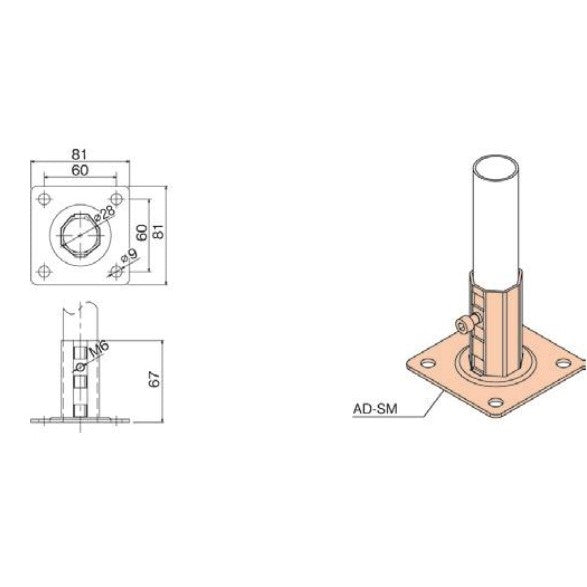 Floor mounting AD SM
