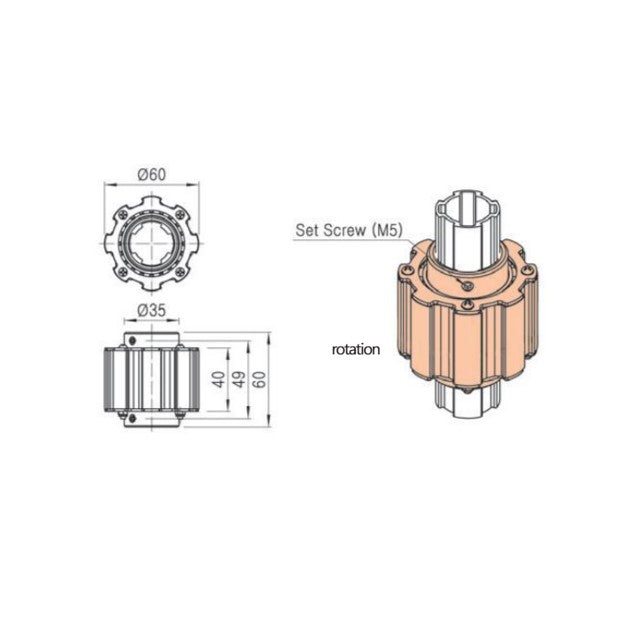 Attachment Joint with Rotating Unit ARU-28A