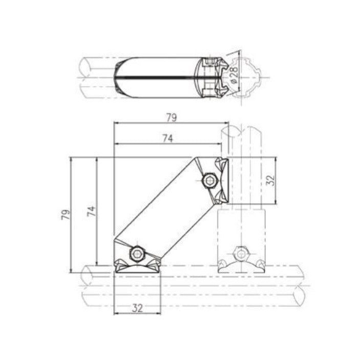Angle Internal Clamping Joint B-045