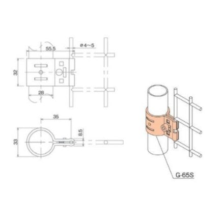 Mounting Bracket Fence G-65S WZ