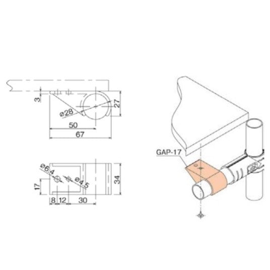 Pipe Holder for clipping GAP-17- I